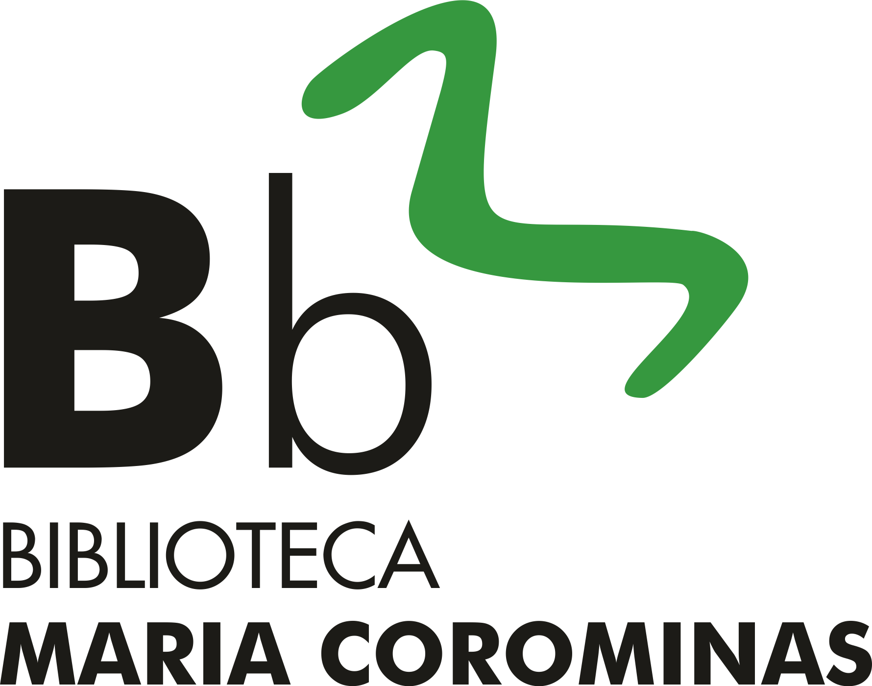 Logo Biblioteca Maria Corominas Vertical